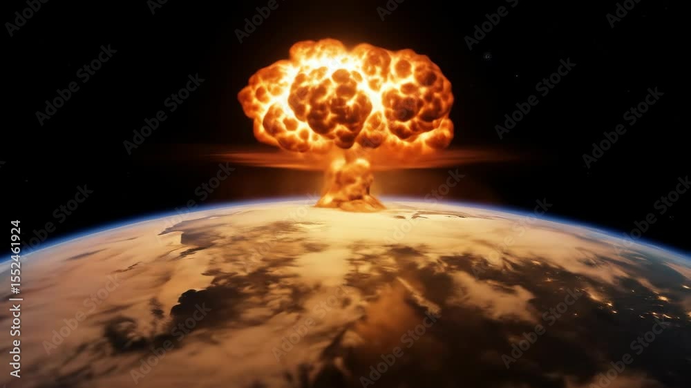 Explosion above earth space disaster