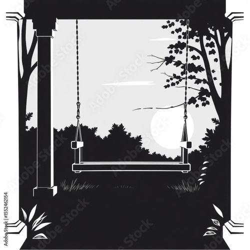A porch swing creaking softly in the evening breez...