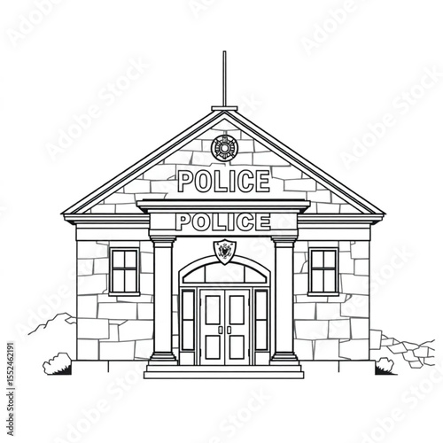 A police station built from solid local stone