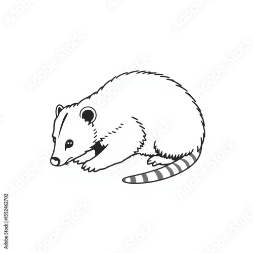 A opossum playing dead when threatened by predator...