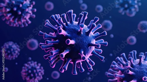 Coronavirus SARS-CoV-2 Virus cell pandemic microscopic view, infection COVID-19