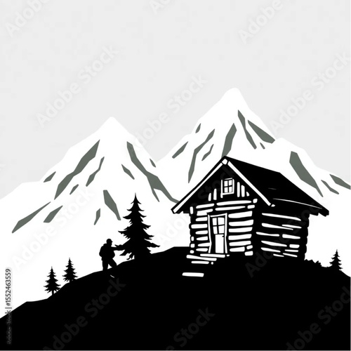 A mountain hut providing shelter for weary climber...
