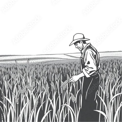 A miller checking grain in golden sunlight