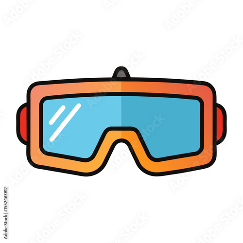 Virtual reality glasses vector icon on white background.