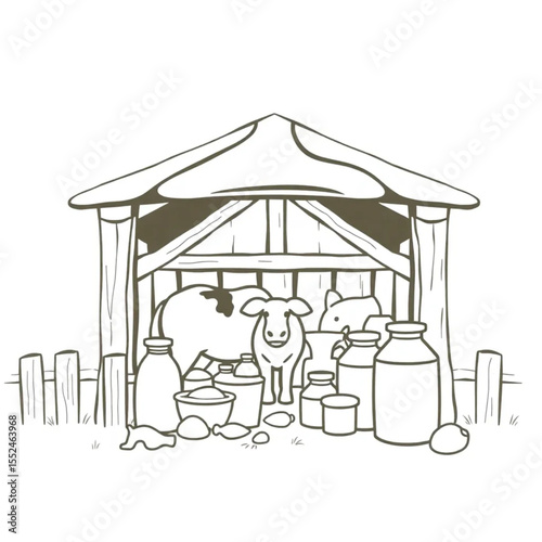 A milk house where dairy products stay fresh