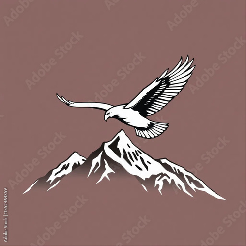 A majestic eagle soaring above mountain peaks