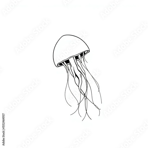 A jellyfish drifting gracefully through ocean curr...