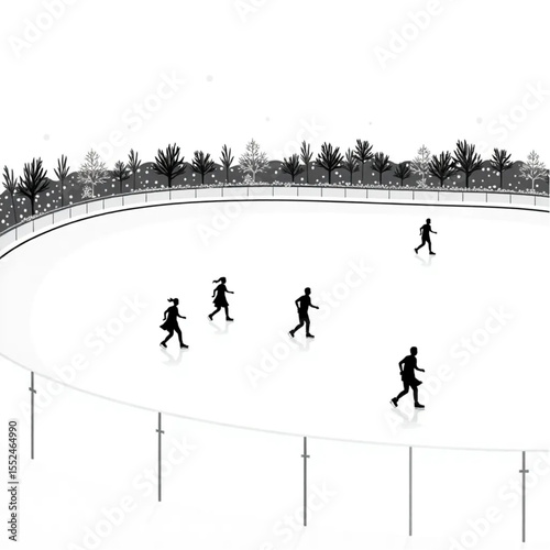 A ice rink where figure skaters glide gracefully