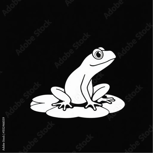 A frog sitting motionless on a lily pad