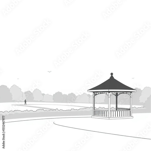 A cricket pavilion overlooking the village green