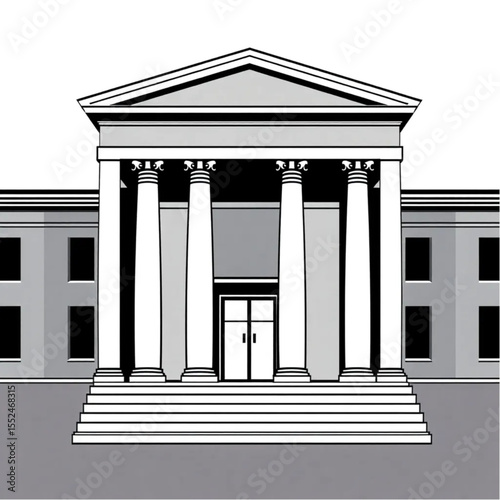 A courthouse with impressive neo-classical stone c...