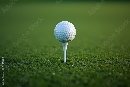 Golf Ball on a Tee Ready for the Drive A Symbol of Precision and Potential on the Green Course