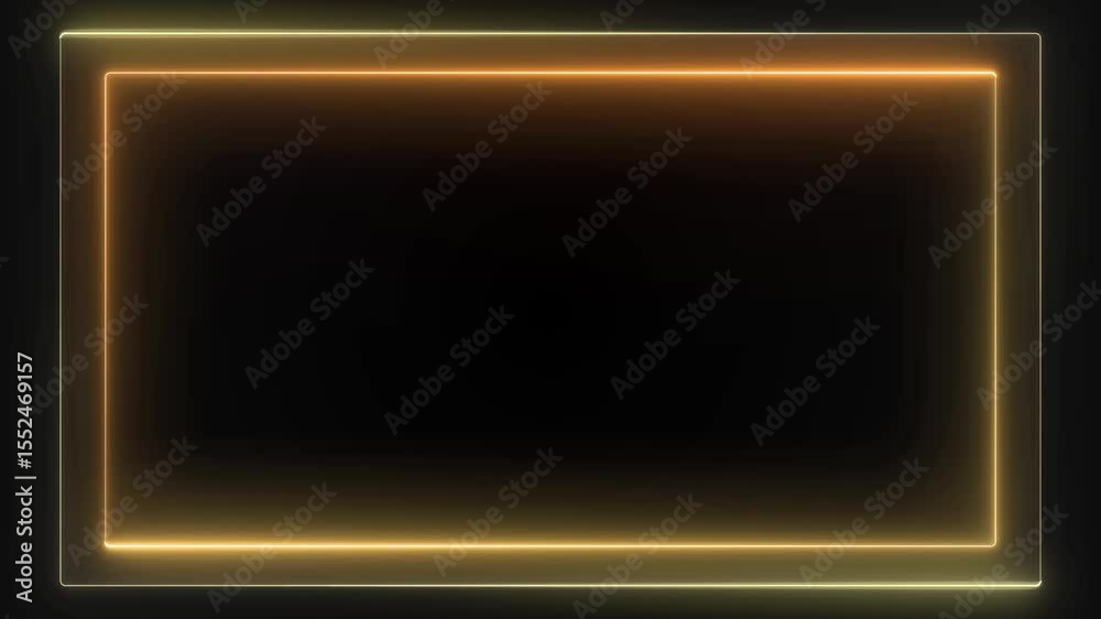 Two layer of Rectangle rounded corner frame light glow running around shape overlay background
