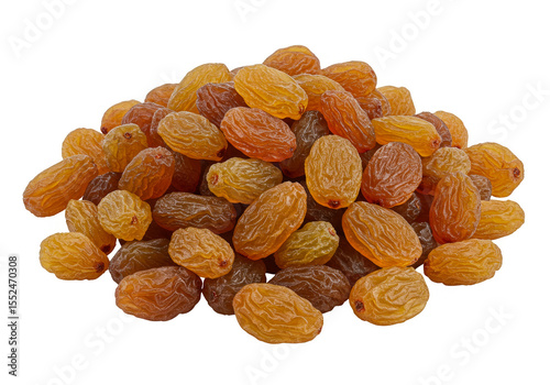 Isolated Pile of Golden Raisins Sweet and Healthy Dried Fruit