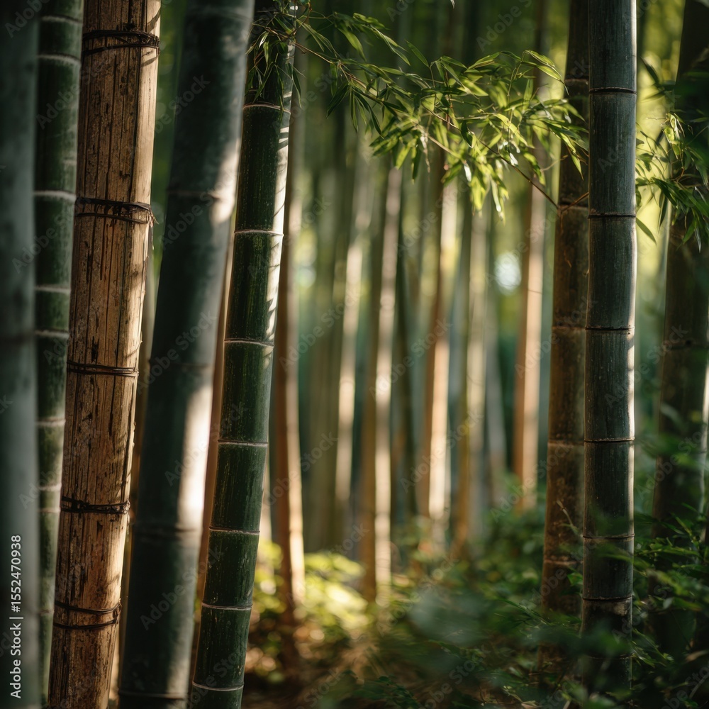 Fototapeta premium A Tranquil And Serene Bamboo Forest