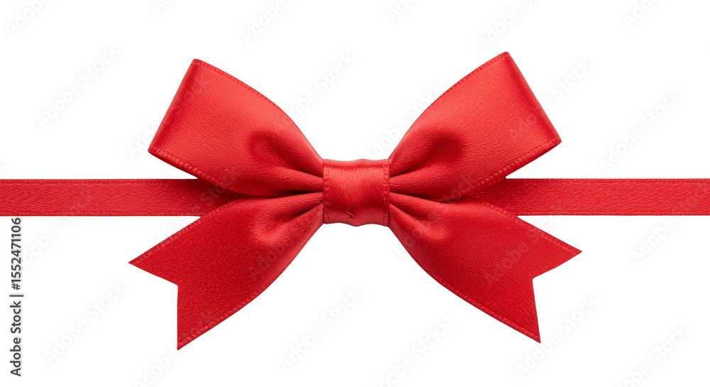 Fototapeta premium Red Ribbon Bow Gift Decoration Present Celebration Transparent PNG