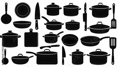 set icon  of kitchen utensils