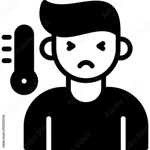 fever icon illustration design with solid