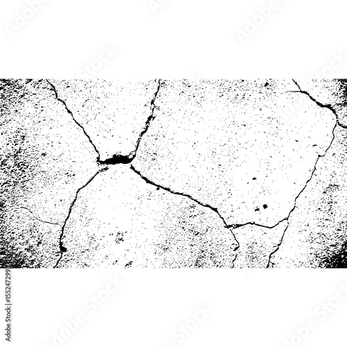 Cracked surface texture grunge vector background damaged wall concrete asphalt crack overlay pattern design element
