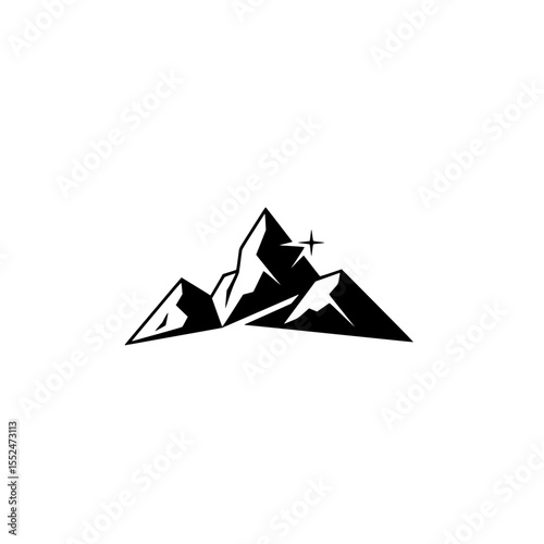 Mountain range peak vector illustration landscape silhouette adventure travel nature outdoor design graphic art