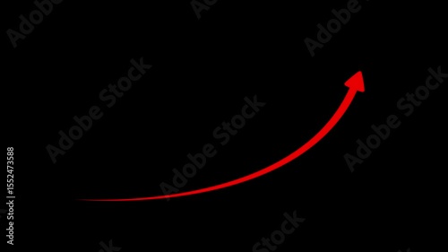 arrow rising transparent channel, Rising arrow.Animated of business growth icon animation. Business growth arrow animated video. 4K Video motion graphic animation.