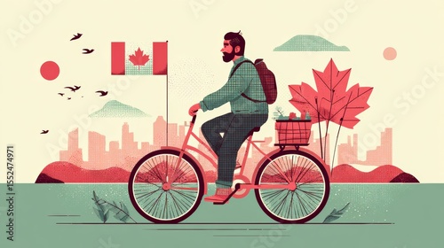 Flat illustration for canada man day celebration