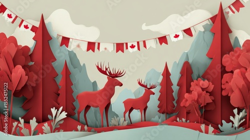 Happy Canada Day background vector illustration. 