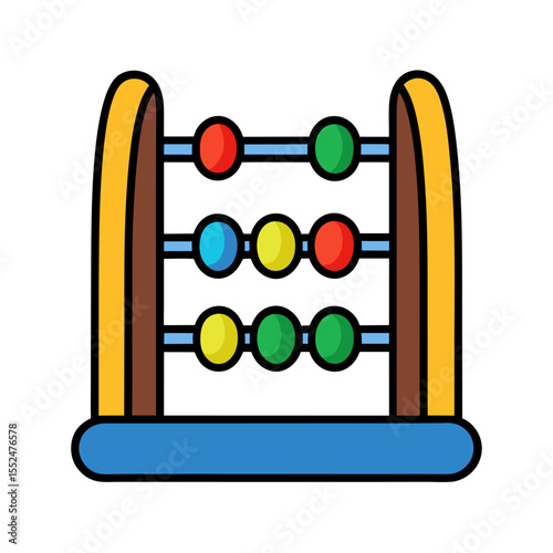 Colored abacus vector icon on white background.
