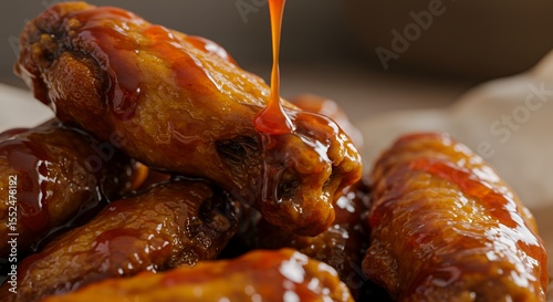 Sticky, Sweet Glaze Drizzles Over Juicy Chicken Wings, Ready to Devour
