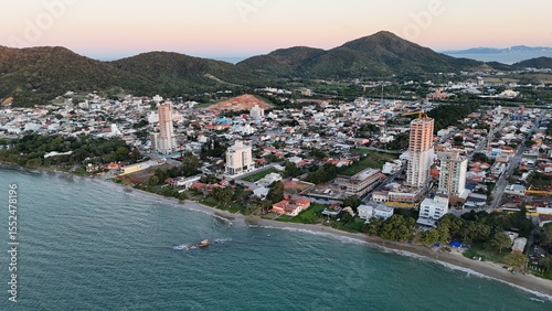 First light touches the ocean as the day begins — golden skies, calm seas, and nature in perfect balance along the Brazilian coast.