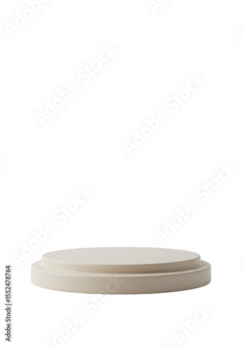 Minimalist Beige Podium for Product Display Isolated 3D Illustration