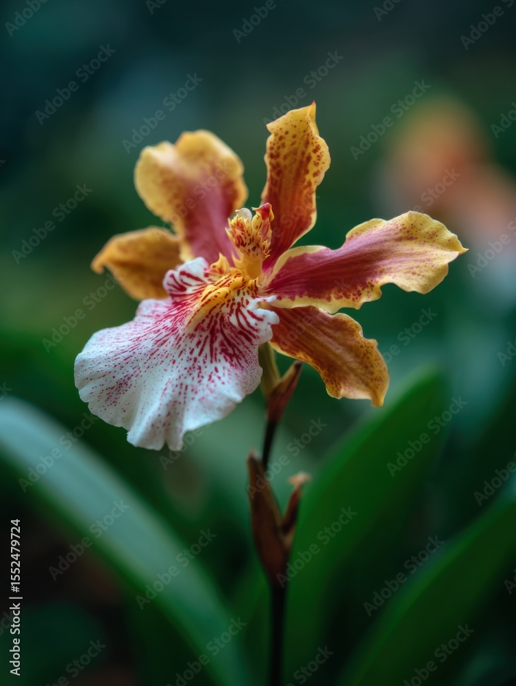 Fototapeta premium An Elegant And Vibrant Single Orchid Flower