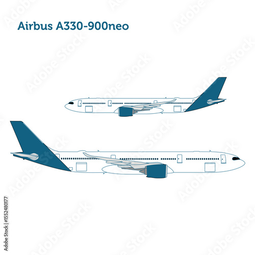 Modern Airbus A330-900neo Twin-Engine Jet with Improved Fuel Efficiency and Aerodynamic Sharklets