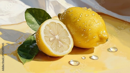 Lemons, Leaves, and Water Droplets
