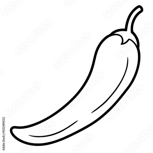 Chili pepper vector icon on white background.