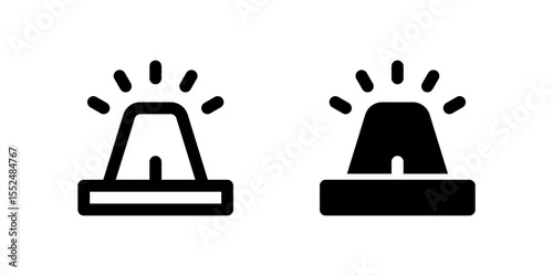 Alarm icon set representing emergency alert or warning signal, commonly used in construction and safety themes.