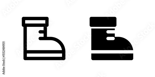 Boots icon set used to represent protective footwear in industrial and construction environments.