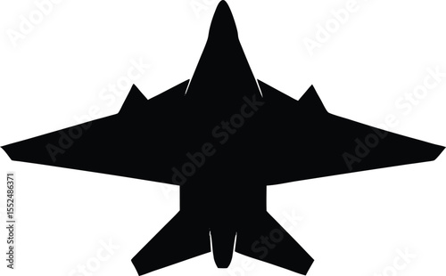 Fighter jet vector, jet fighter aircraft vector. Military Power Modern Fighter Jet silhouette Soaring in Black vector Illustration