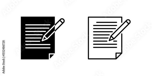 Letter icon set representing written communication, document, or mail.