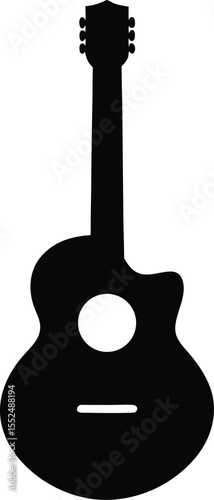 Guitar icon, Acoustic guitar silhouette, guitar outline, silhouette vector