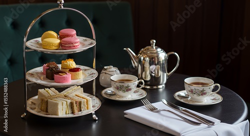 Elegant Afternoon Tea Set: Delectable Treats and Refreshing Beverages