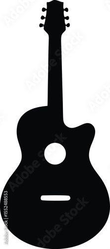 Guitar icon, Acoustic guitar silhouette, guitar outline, silhouette vector