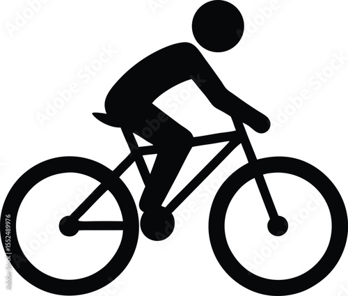 A man on bicycle silhouette. Man on Bicycle Icon vector illustration