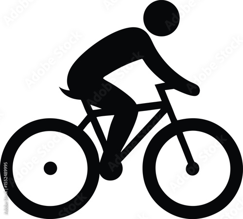 A man on bicycle silhouette. Man on Bicycle Icon vector illustration