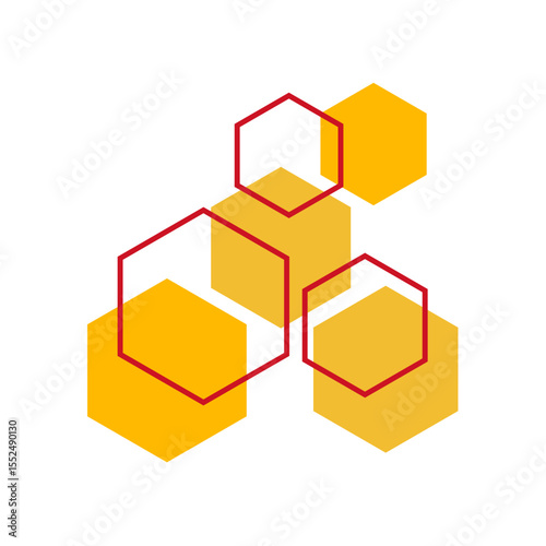 Geometric Hexagon Shape Vector Illustration