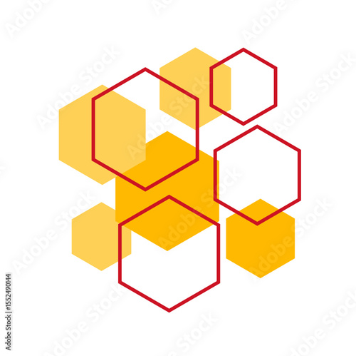 Geometric Hexagon Shape Vector Illustration