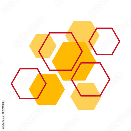 Geometric Hexagon Shape Vector Illustration
