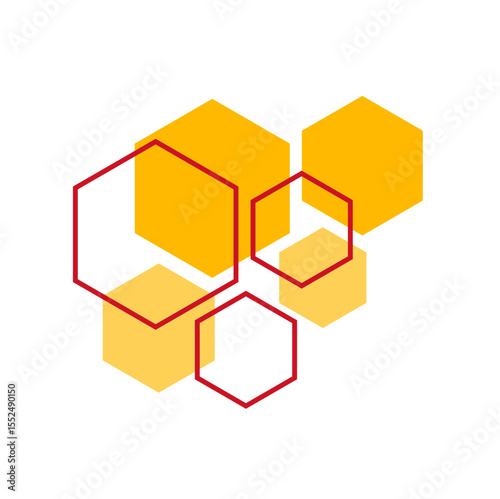 Geometric Hexagon Shape Vector Illustration