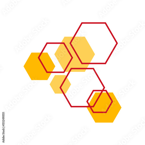 Geometric Hexagon Shape Vector Illustration