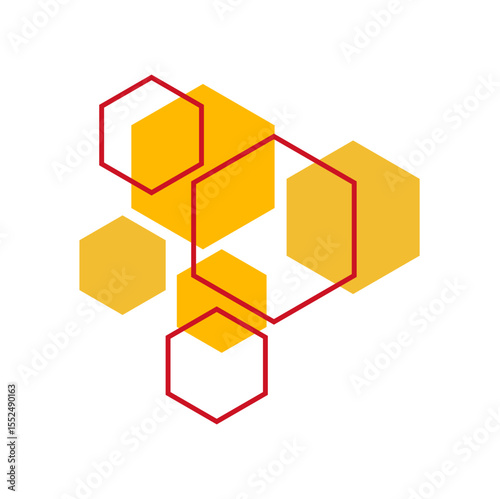 Geometric Hexagon Shape Vector Illustration